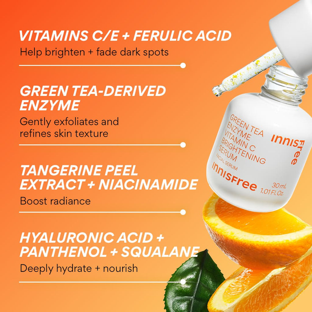 Green Tea Enzyme Vitamin C Brightening Serum – Best for Glowing Skin